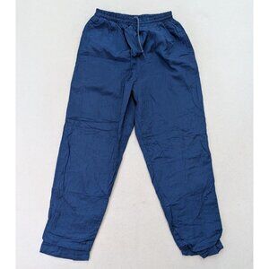 Vintage 80s/90s Women's Windbreaker Pants Lavon Size L Blue Drawstring